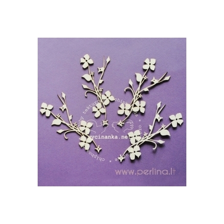 Chipboard "Blooming Flower", 4 pcs