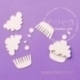 Chipboard "Cupcakes with cherries", 3 pcs
