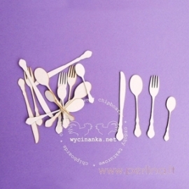 Chipboard "Flatware, small", 16 pcs