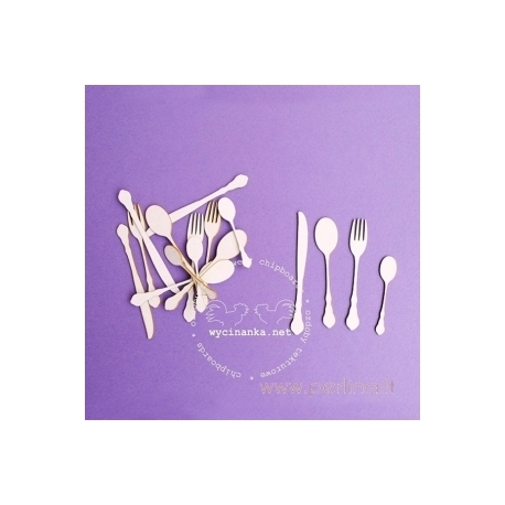 Chipboard "Flatware, small", 16 pcs