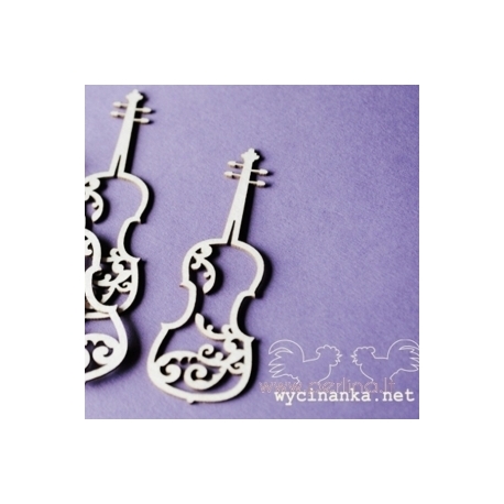 Chipboard "Violin with ornament", 3 pcs
