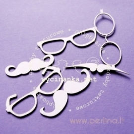Chipboard "Glasses and mustache", 6 pcs