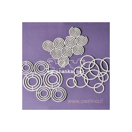 Chipboard "Circles and snails", 3 pcs