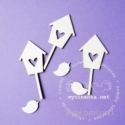 Chipboard "Bird Song of 1", 6 pcs