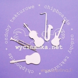 Chipboard "Musical instruments, small", 5 pcs