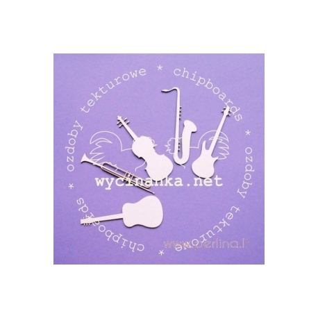 Chipboard "Musical instruments, small", 5 pcs