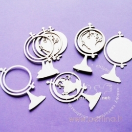 Chipboard "Globes", 8 pcs