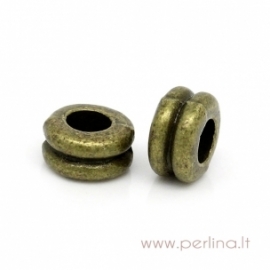 Antique bronze spacer bead "Dumbbell", 6x3 mm