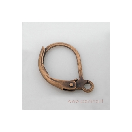 Cooper tone earring wires, 16x10 mm