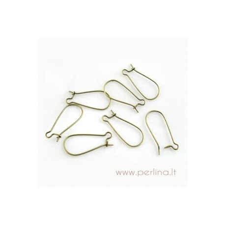 Bronze earring wires, 24x11 mm