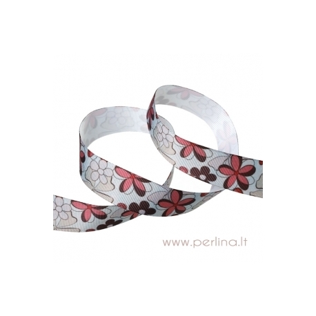 Grosgrain ribbon "Multicolor Flower", 22 mm, 1 m