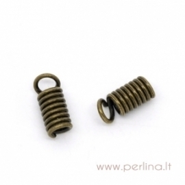 Bronze tone coil end fastener, 8x4 mm