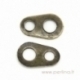 Antique bronze necklace chain end, 6x4 mm