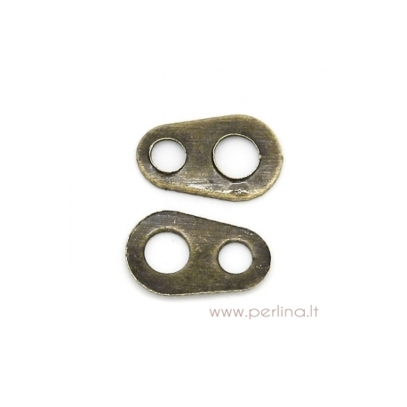 Antique bronze necklace chain end, 6x4 mm