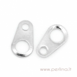 Silver tone necklace chain end, 6x3 mm