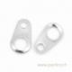 Silver tone necklace chain end, 6x3 mm