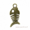 Antique bronze pendant "Fish bone", 28x12 mm