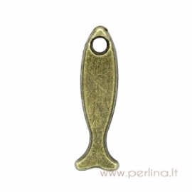 Antique bronze pendant "Fish", 17x4 mm