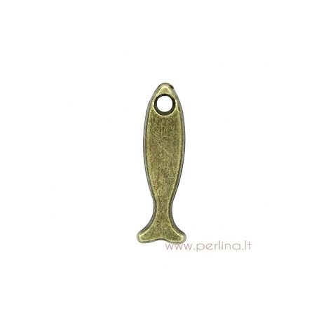 Antique bronze pendant "Fish", 17x4 mm