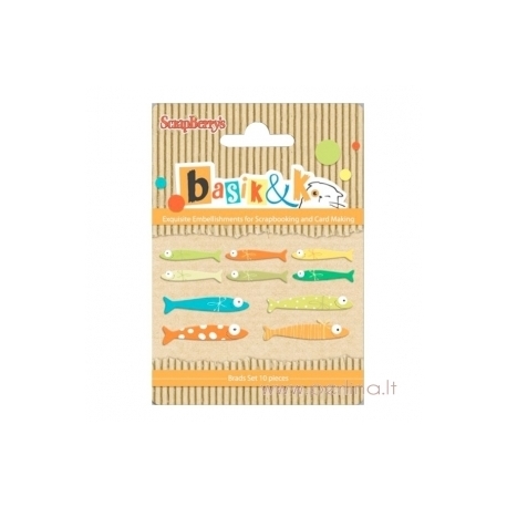 Metal brads "Basic&K Fishing 2", 10 pcs