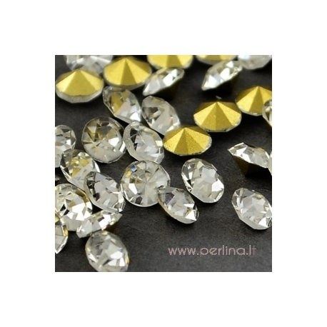 Crystal rhinestone, crystal clear, SS28, 5 pcs