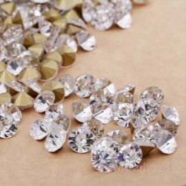 Crystal rhinestone, crystal clear, SS6, 10 pcs