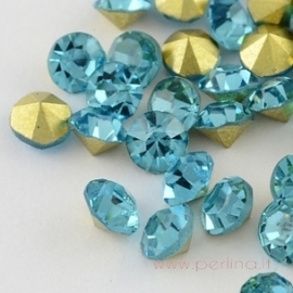 Crystal rhinestone, aquamarine, SS11.5, 10 pcs