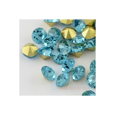 Crystal rhinestone, aquamarine, SS11.5, 10 pcs