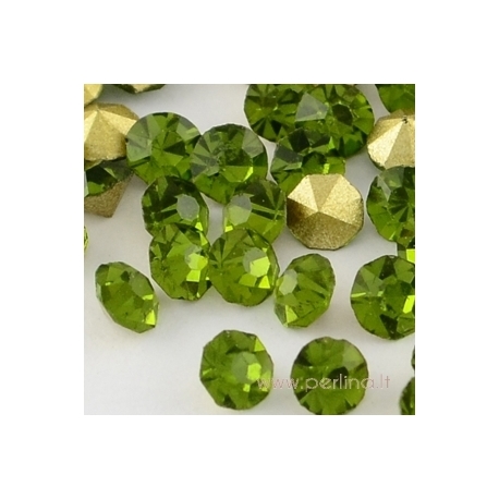 Crystal rhinestone, olivine, SS10, 10 pcs