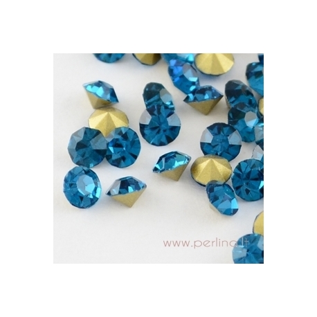 Crystal rhinestone, Blue Zircon, SS7, 10 pcs