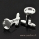 Cuff links, silver plated, 26x12 mm, 2 pcs