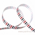Grosgrain ribbon "Dashes", 10 mm, 1 m