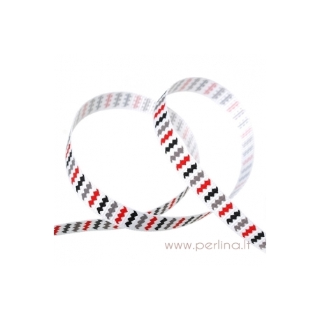 Grosgrain ribbon "Dashes", 10 mm, 1 m