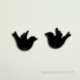 Plexiglass finding-connector "Little bird", black, 3x2,3 cm