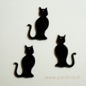Org. stiklo detalė-pakabukas "Katinėlis 2", 4x2,5 cm, 1 vnt