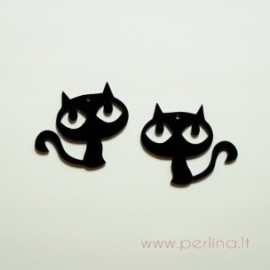 Plexiglass finding-pendant "Cat 3", 4x3,5 cm, 1 pc