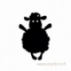 Plexiglass pendant "Lamb", black, 4x2,7 cm