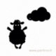 Plexiglass pendant "Lamb", black, 4x2,7 cm
