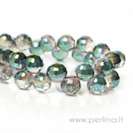 Glass bead, light green AB, 8 mm, 1 pc