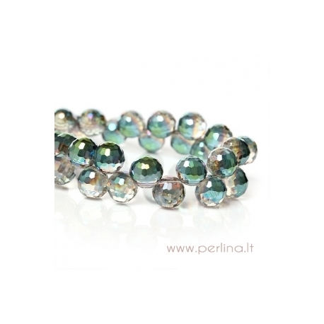 Glass bead, light green AB, 8 mm, 1 pc
