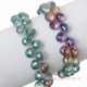 Glass bead, light green AB, 8 mm, 1 pc