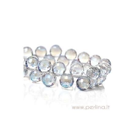Glass bead, french grey AB, 8 mm, 1 pc