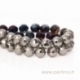 Glass bead, silver tone mixed AB, 8 mm, 1 pc