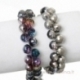 Glass bead, silver tone mixed AB, 8 mm, 1 pc