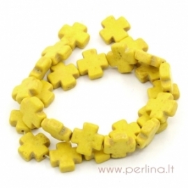 Synthetic turquoise bead, dyed, 15x15 mm, 1 pc