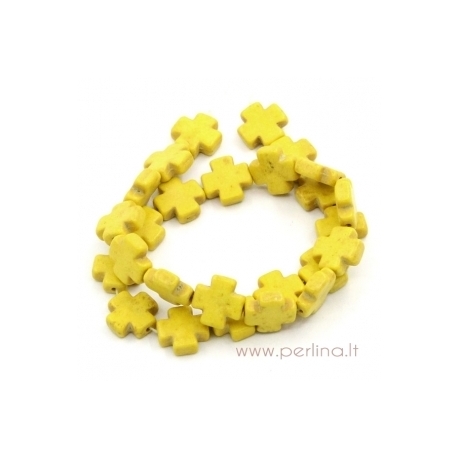 Synthetic turquoise bead, dyed, 15x15 mm, 1 pc