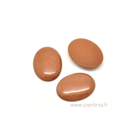 Synthetic gold sand stone cabochon, 40x30 mm,1 pc