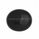 Synthetic black onyx cabochon, 28x25 mm