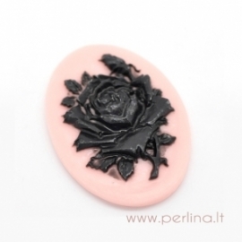 Akrilinė kamėja "Black flower", 41x30 mm