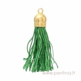Terylene tassel pendant, green, 4,5x1 cm